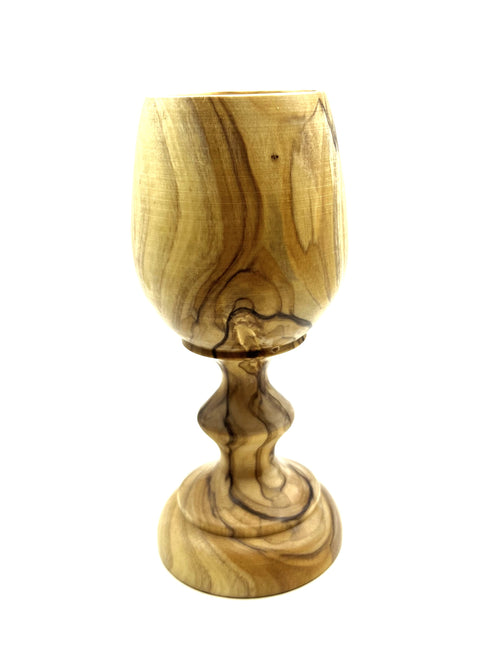 Olive Wood engraved communion cup